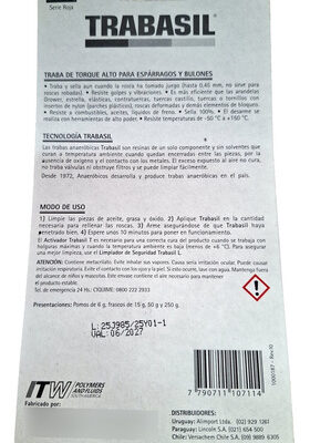 Trabasil Ra3 Adhesivo Para Esparragos Y Tornillos
